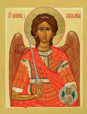 L'icône de Saint-Michel Archange a été réalisée par Jeanne d’Arc Bureau et Sr Marthe Bélanger, de 2011 à 2013.